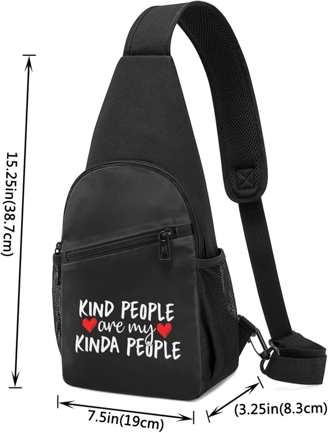 Kind People are My Kinda People Chest Pack Leisure Shoulder Crossbody Chest Bag