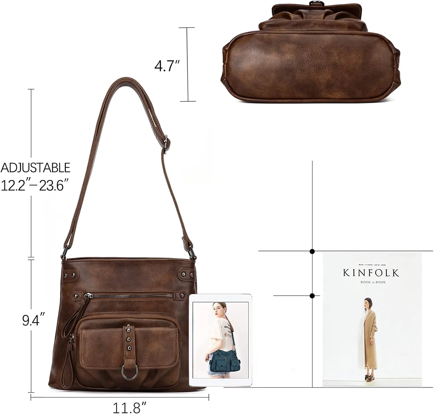 KL928 Crossbody Bags for Women Shoulder Handbags Sling Bag Soft FAUX Leather Shoulder Purses