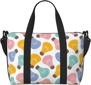 Laptop Tote Bag for Women Work - colorful Light Bulb Gym Bag for Women Men, Crossbody Travel Bags for Women Men Carry On, Weekender Bags for Women Travel