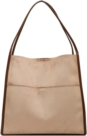 Large Bucket Tote Bags for Women Vegan Leather Handbag Suede Shoulder Purse Fashion Designer Working Satchel 2pcs