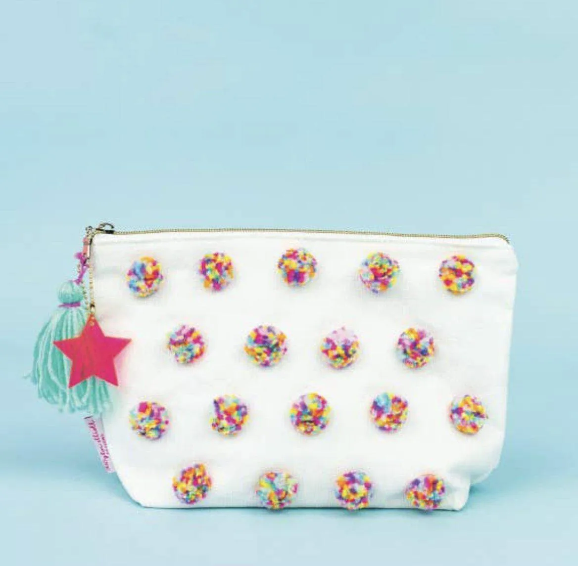 Large Multi-Pom Pom Pouch