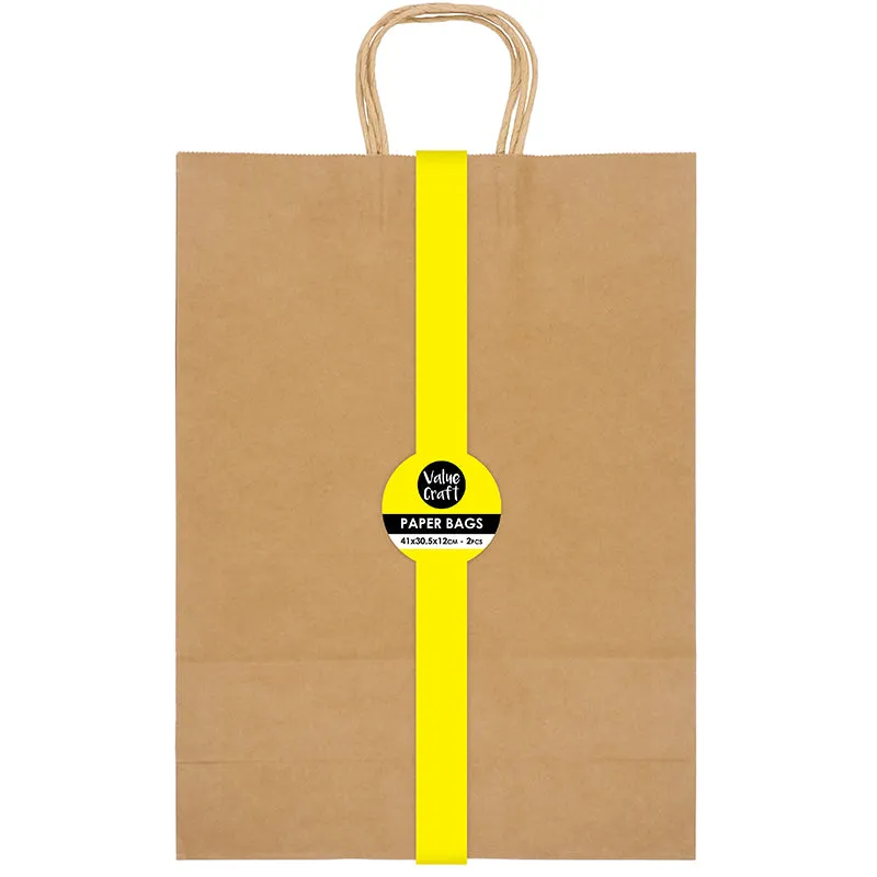 LARGE PAPER BAGS 41X30CM NATURAL 2PCS