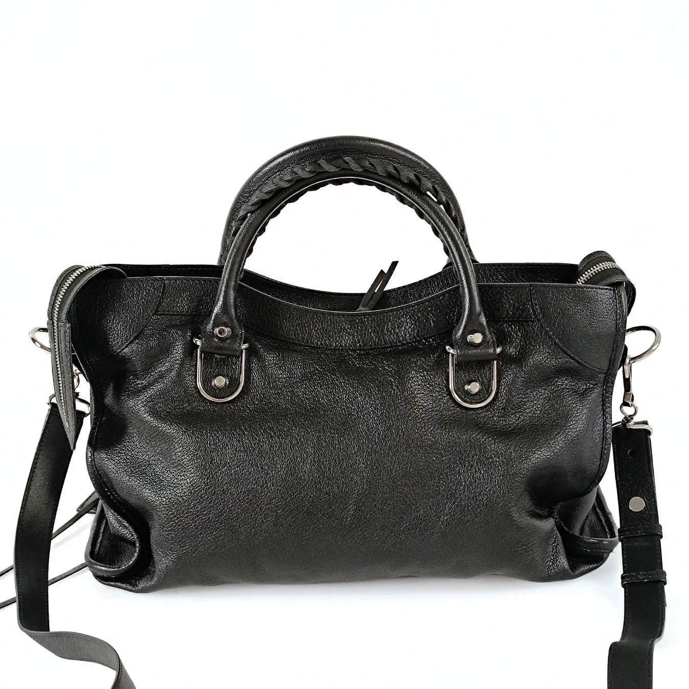 Le City in Unbeatable assortment Medium bag Satisfied customers Balenciaga BALENCIAGA Metallic shoulder Balenciaga leather black