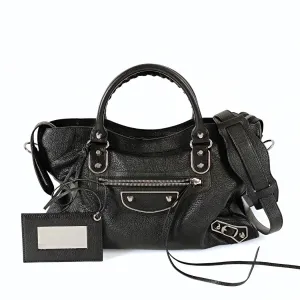 Le City in Unbeatable assortment Medium bag Satisfied customers Balenciaga BALENCIAGA Metallic shoulder Balenciaga leather black