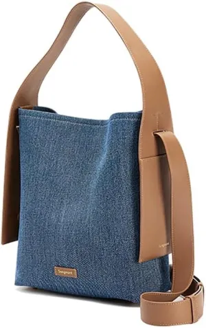 Leather Bucket Bags for Women - Adjustable Long Strap Designer Crossbody Handbags Basket Picotin Lock Denim bag