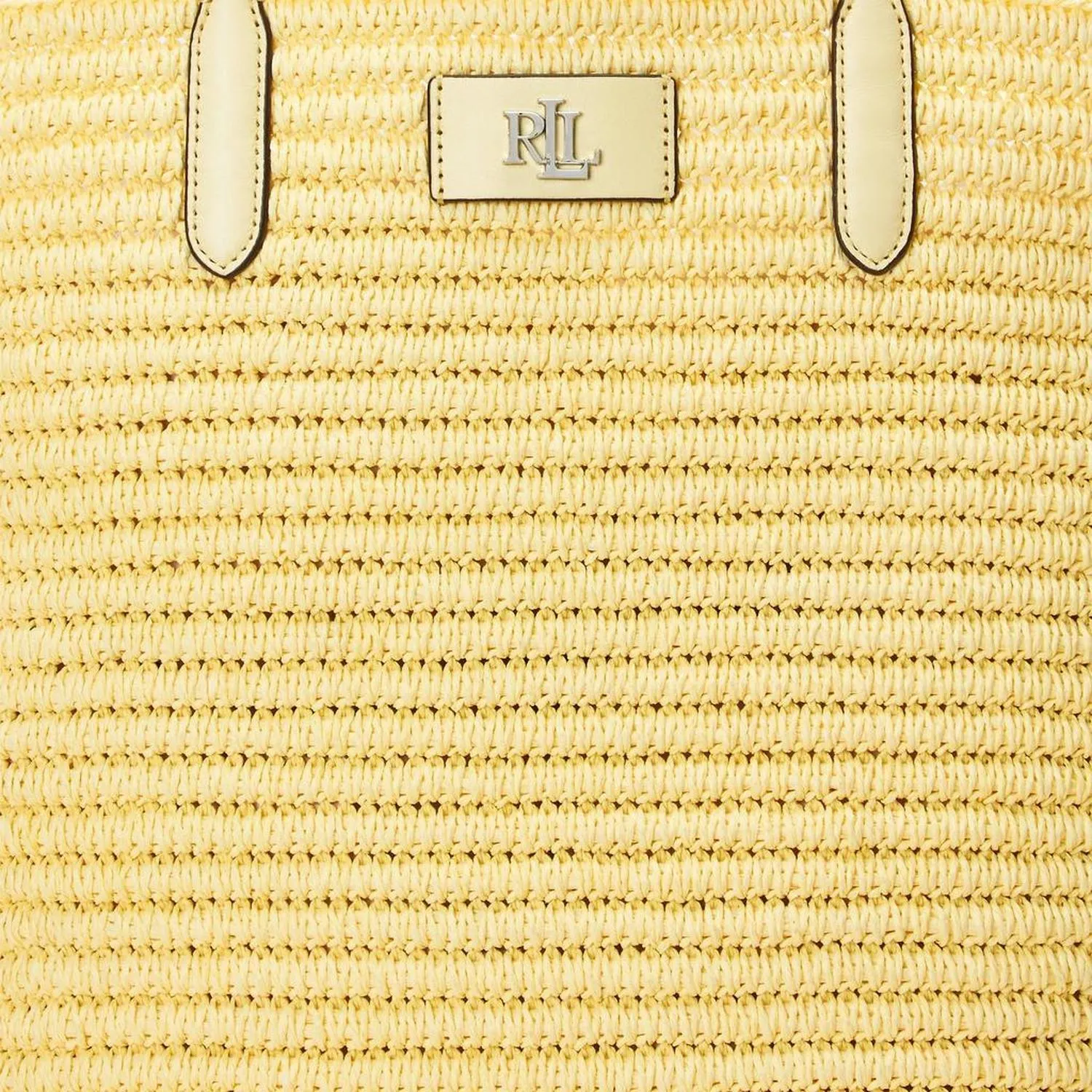 Leather-Trim Straw Large Brie Tote Bag