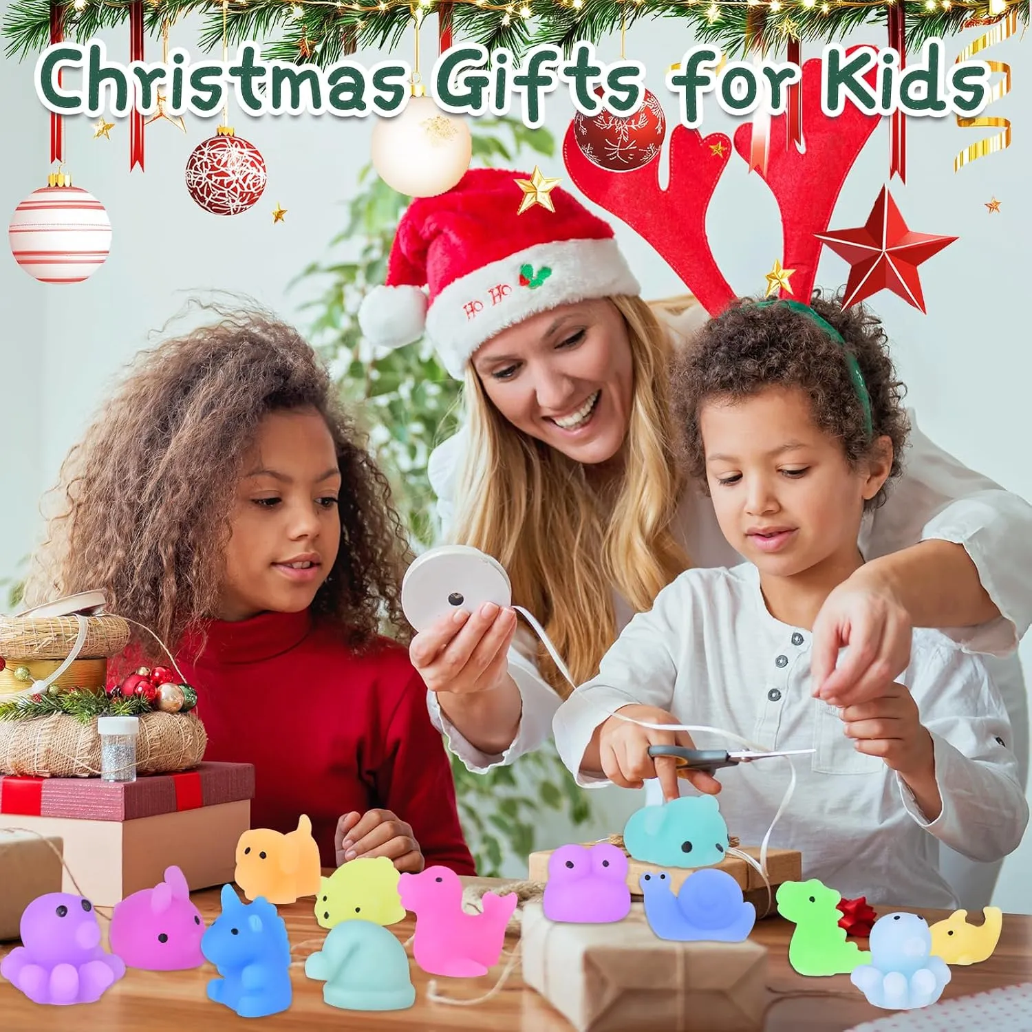 LEEHUR Squishies for Girls Easter Party Favors Squishys Kids Mochi Squishy Kawaii Soft Mini Moji Moji Animals Toys for 6 Year Old Boys Squeeze Stress Anxiety Relief Toys