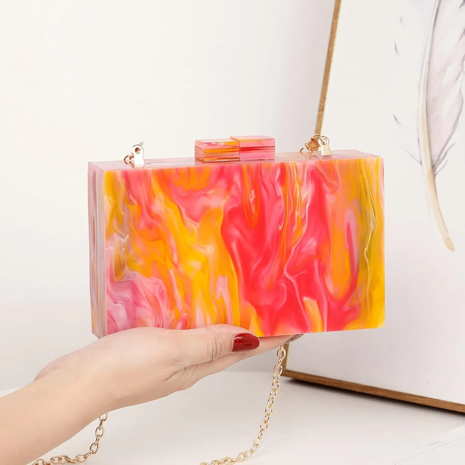 LETODE Acrylic Clutch Bags Purse Perspex Bag Handbags for Women