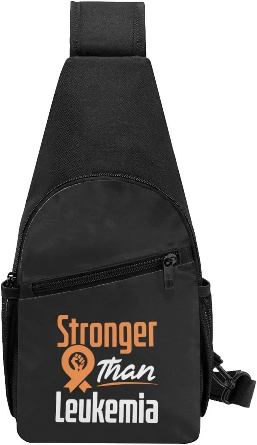 Leukemia Awareness Stronger Than Leukemia Chest Pack Leisure Shoulder Crossbody Chest Bag