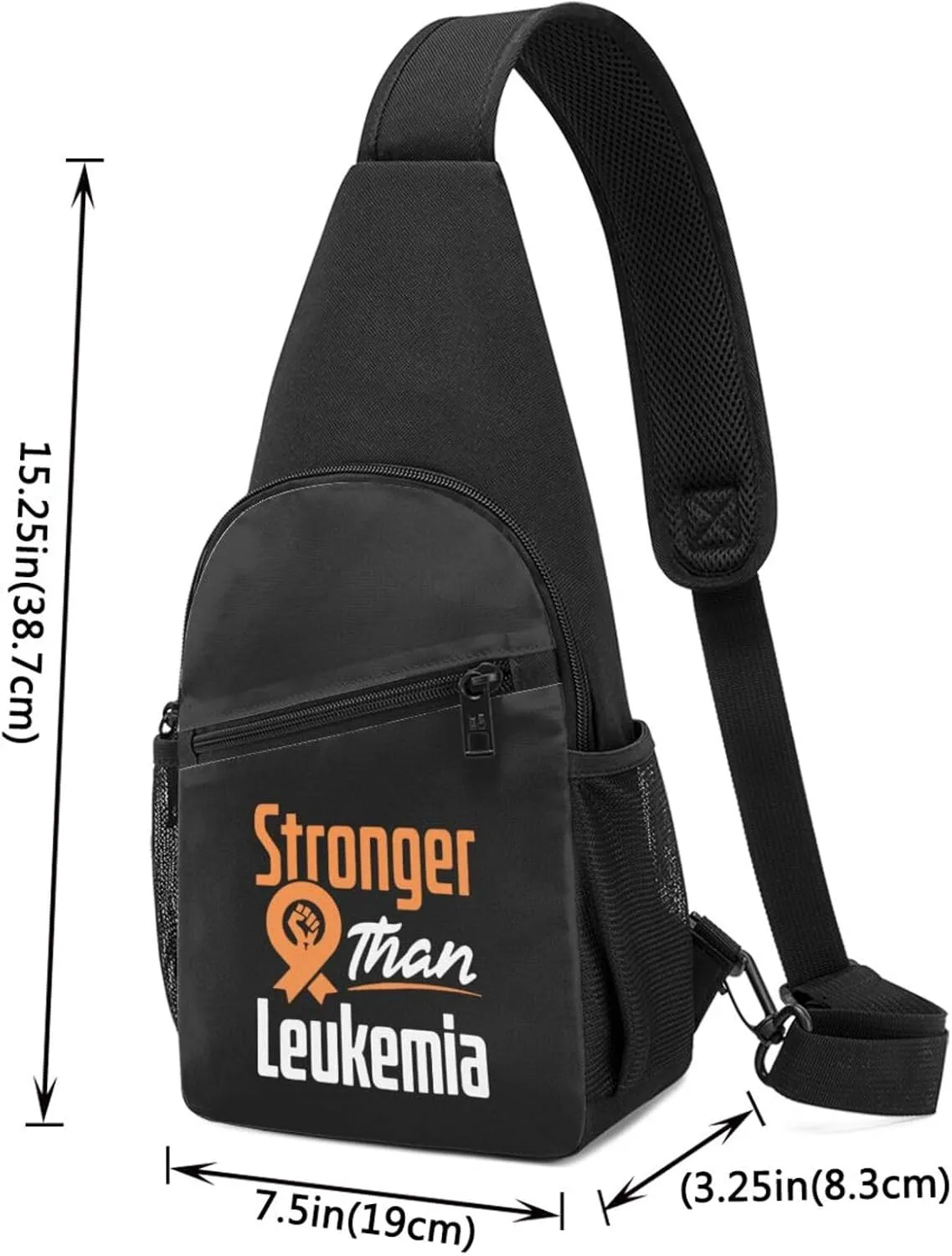 Leukemia Awareness Stronger Than Leukemia Chest Pack Leisure Shoulder Crossbody Chest Bag