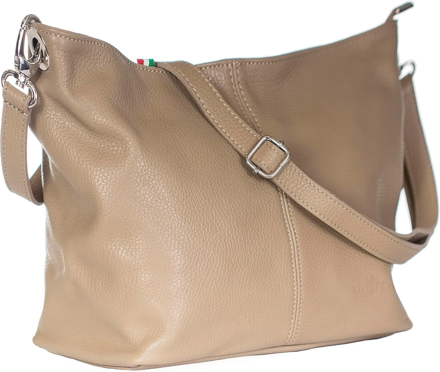 LiaTalia Womens Shoulder Bag - Soft Grained Leather - Medium Size Hobo Handbag Purse Made with 100% Italian Leather - ADAL