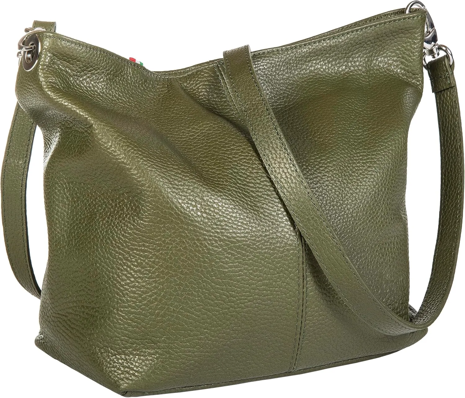 LiaTalia Womens Shoulder Bag - Soft Grained Leather - Medium Size Hobo Handbag Purse Made with 100% Italian Leather - ADAL