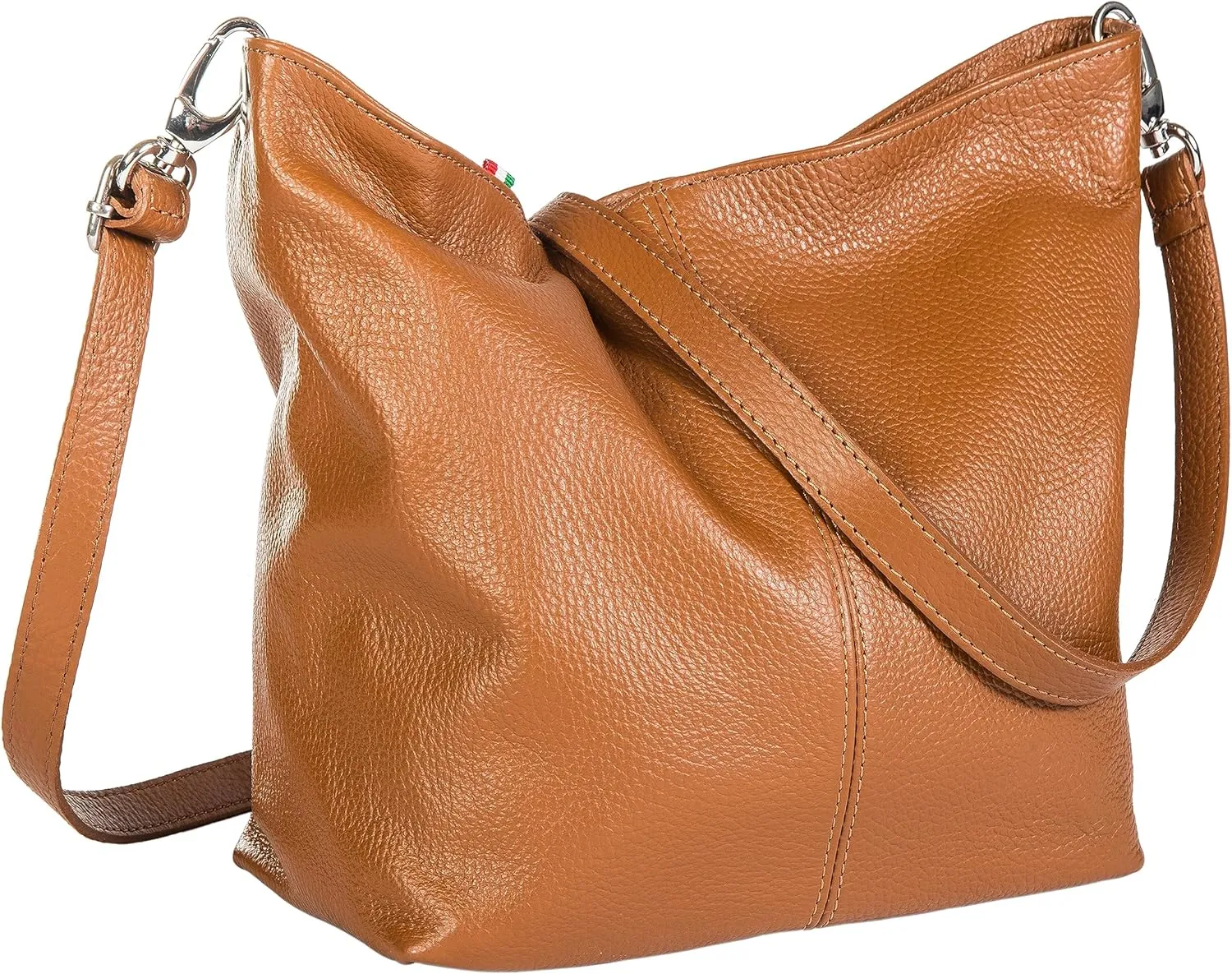 LiaTalia Womens Shoulder Bag - Soft Grained Leather - Medium Size Hobo Handbag Purse Made with 100% Italian Leather - ADAL