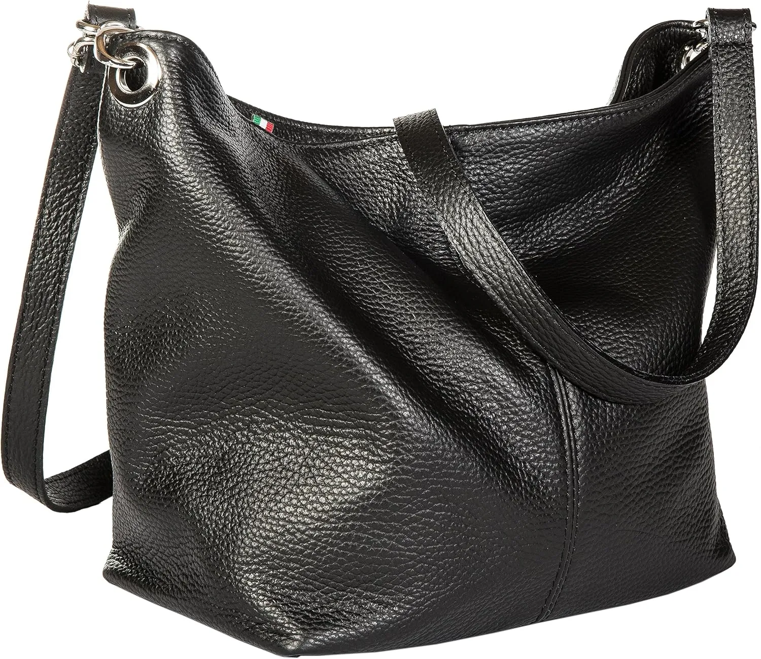 LiaTalia Womens Shoulder Bag - Soft Grained Leather - Medium Size Hobo Handbag Purse Made with 100% Italian Leather - ADAL