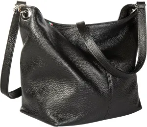 LiaTalia Womens Shoulder Bag - Soft Grained Leather - Medium Size Hobo Handbag Purse Made with 100% Italian Leather - ADAL