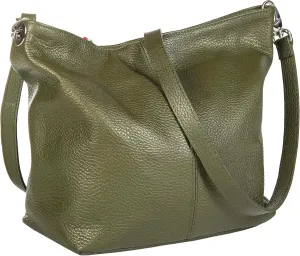 LiaTalia Womens Shoulder Bag - Soft Grained Leather - Medium Size Hobo Handbag Purse Made with 100% Italian Leather - ADAL