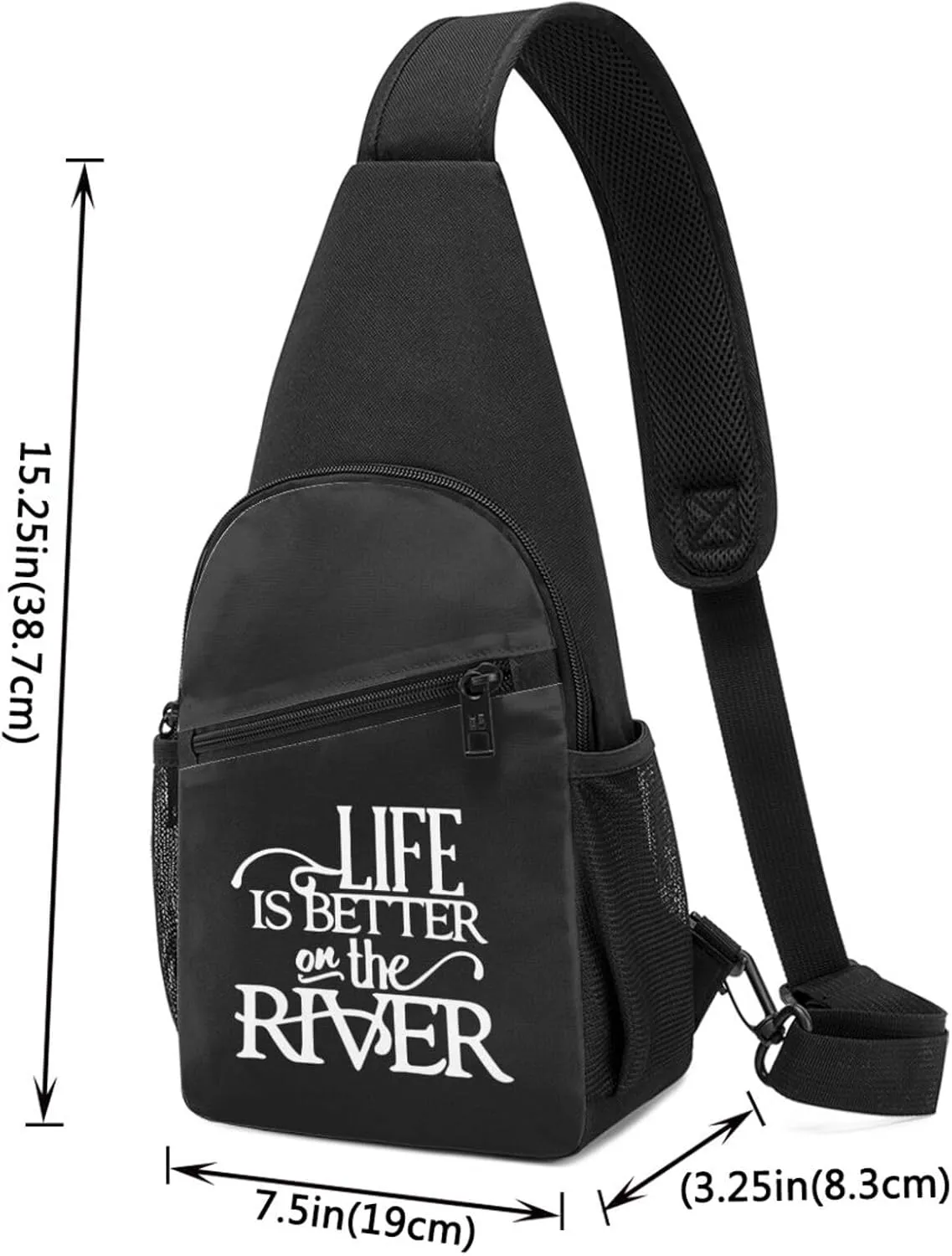 Life is Better On The River Chest Pack Leisure Shoulder Crossbody Chest Bag