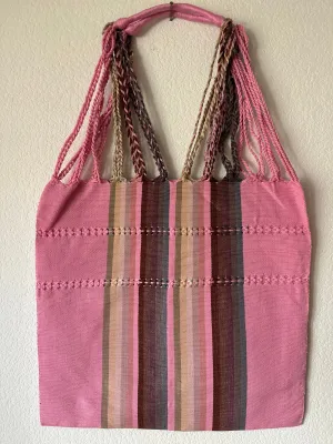 Light Pink with Multicolor Loom Tote Bag