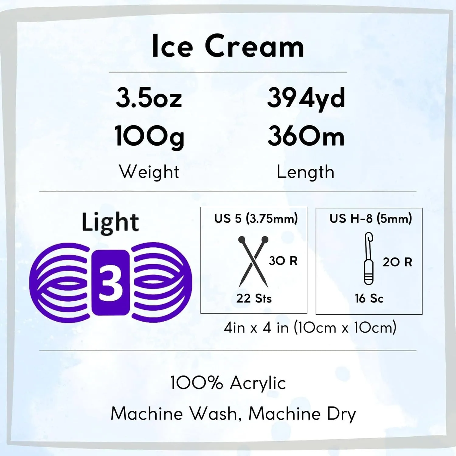Lion Brand Ice Cream Birthday Cake 923-209 (3-Skeins - Same Dye Lot) Baby Sport #2 Acrylic Yarn for Crocheting and Knitting with Project Bag