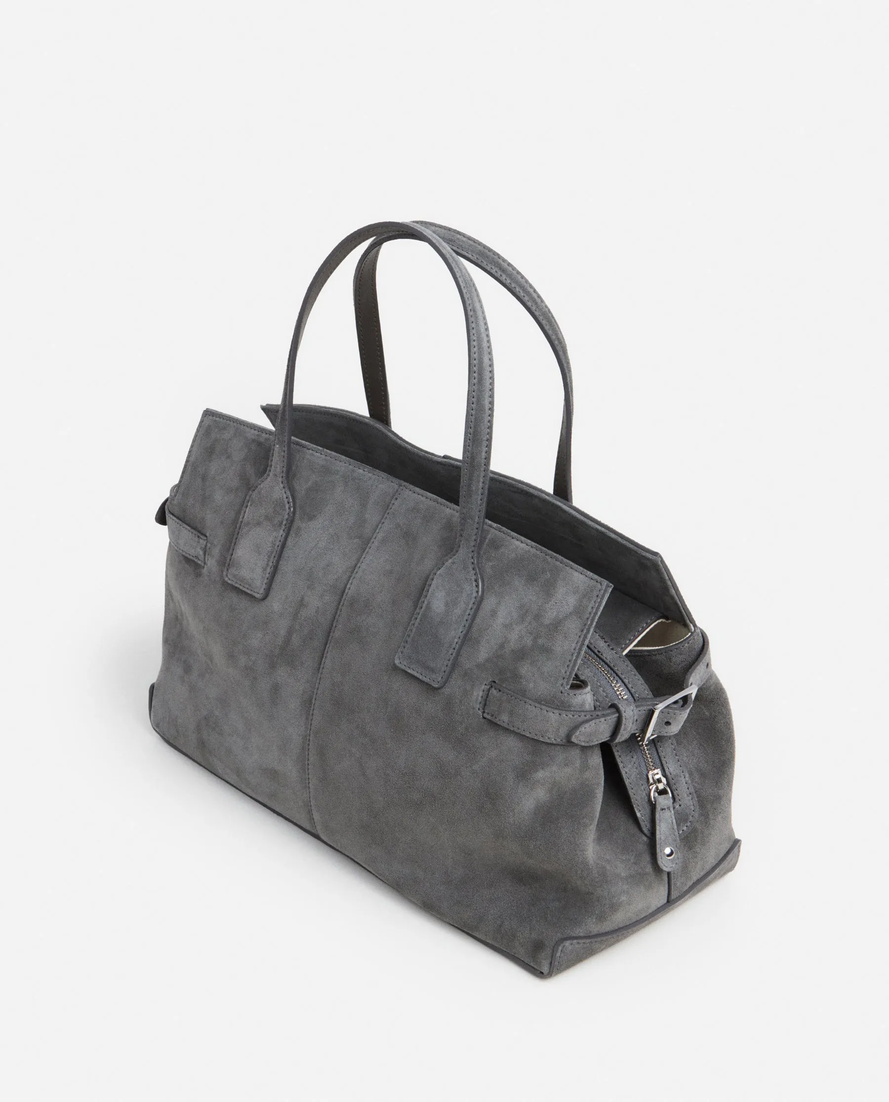 Lisa Bowler Bag Suede Stone Grey