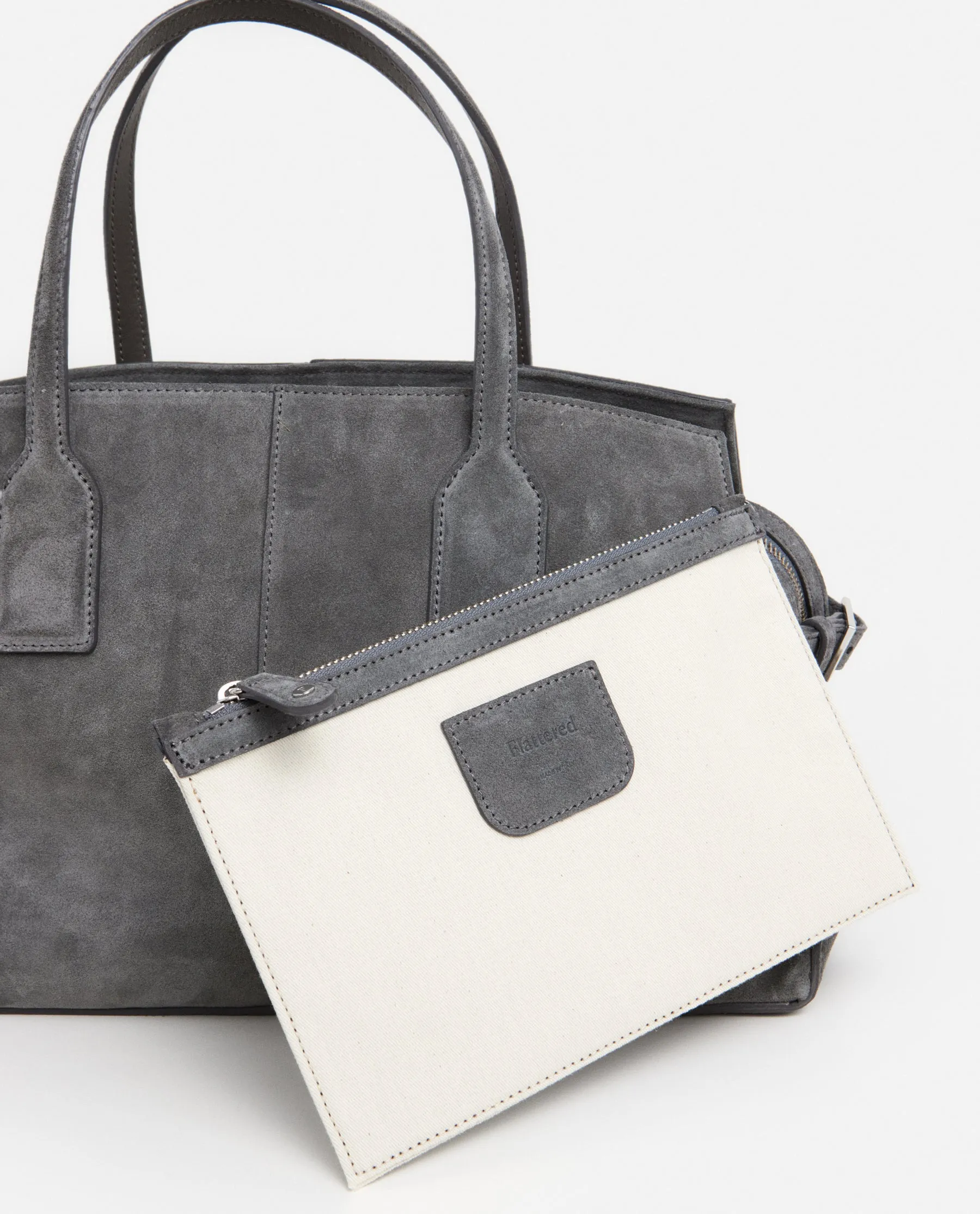 Lisa Bowler Bag Suede Stone Grey