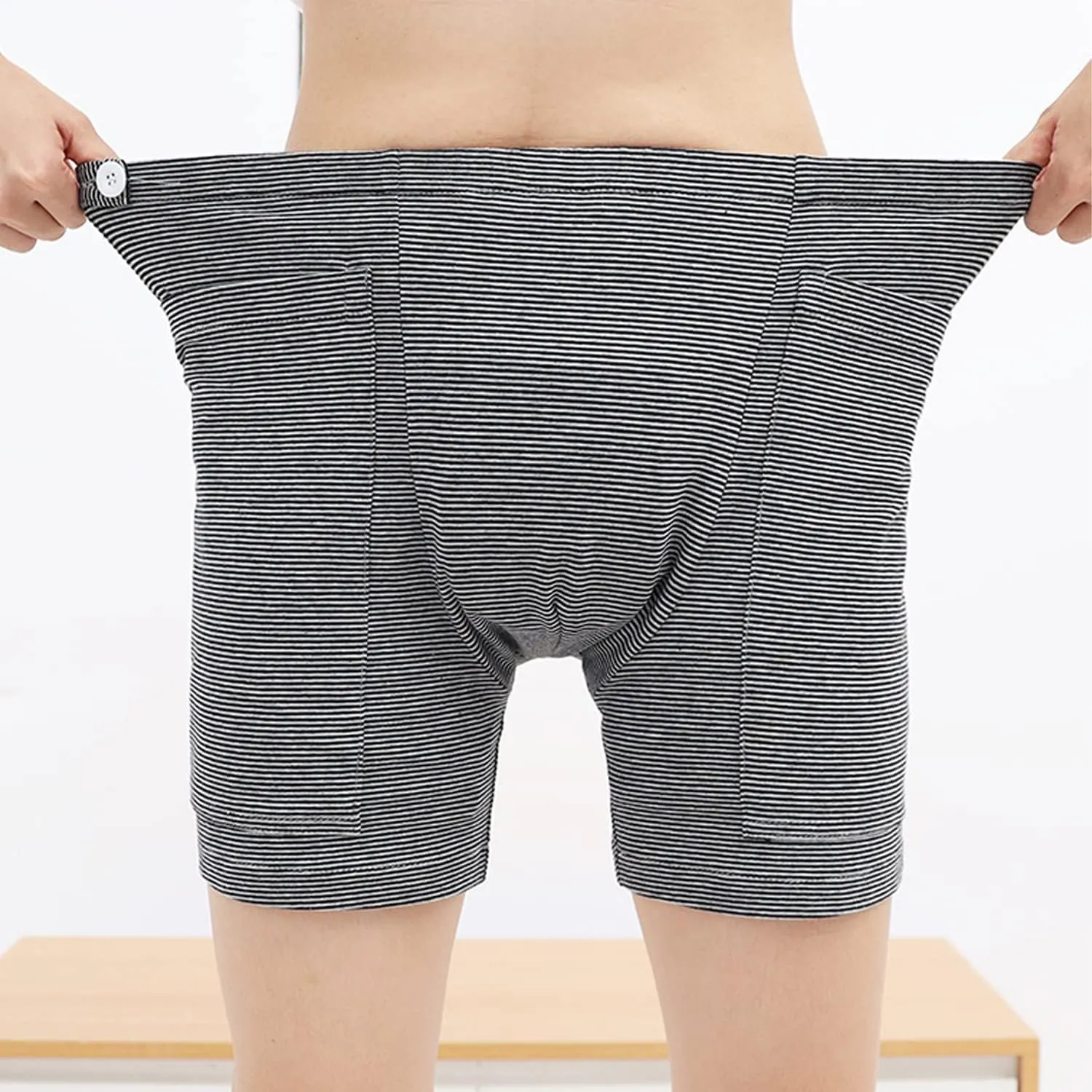 Lmaray Incontinence Care Trousers 2 Packs, Catheter Leg Bag Shorts, Urinary Incontinence Supplies for Women, Compatible with Nephrostomy, Foley, Suprapubic & Biliary Catheters (L(Lady's))