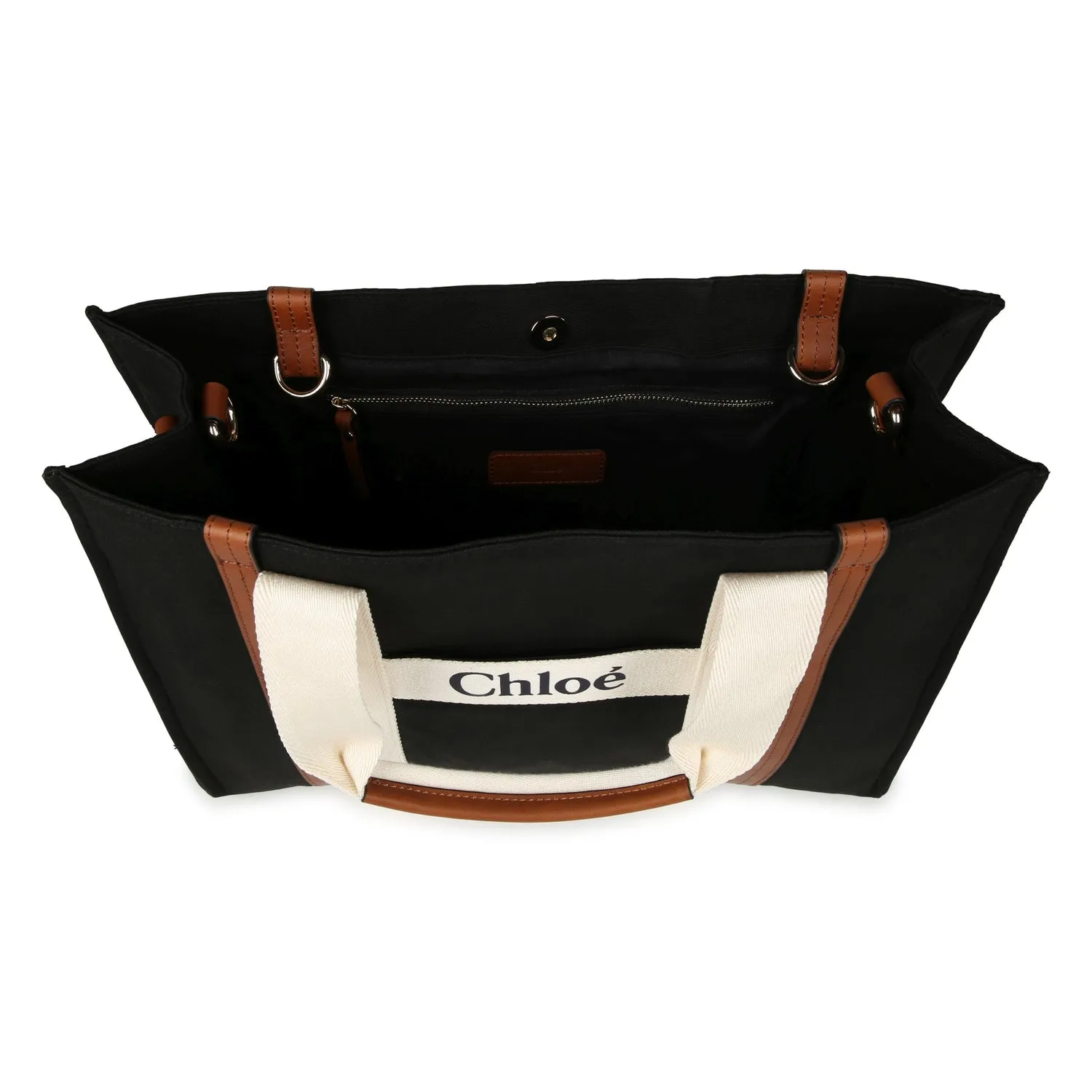 Logo Embroidered Trimmed Canvas Changing Bag