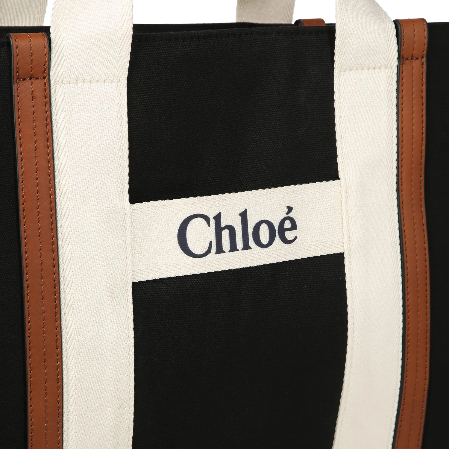 Logo Embroidered Trimmed Canvas Changing Bag