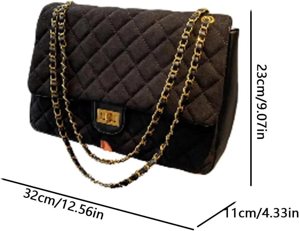 LOGUTIA1pcs Trendy Designer Mini Shoulder Bag Small Chain Leather Fabric Women Small Quilted Cross body Bag