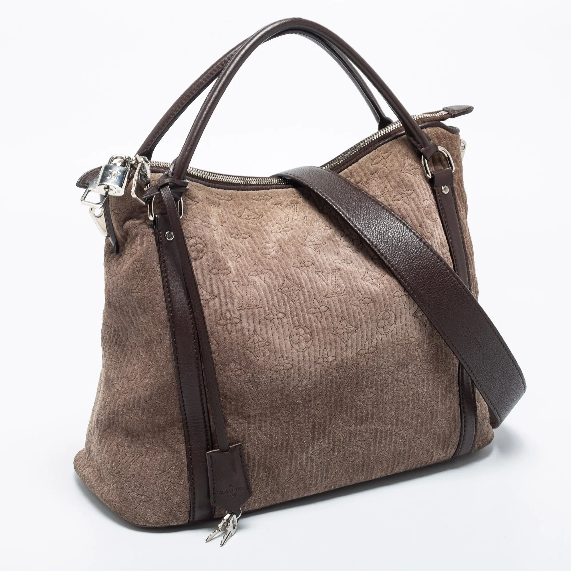 Louis Vuitton Brown Monogram Antheia Suede Ixia PM Bag