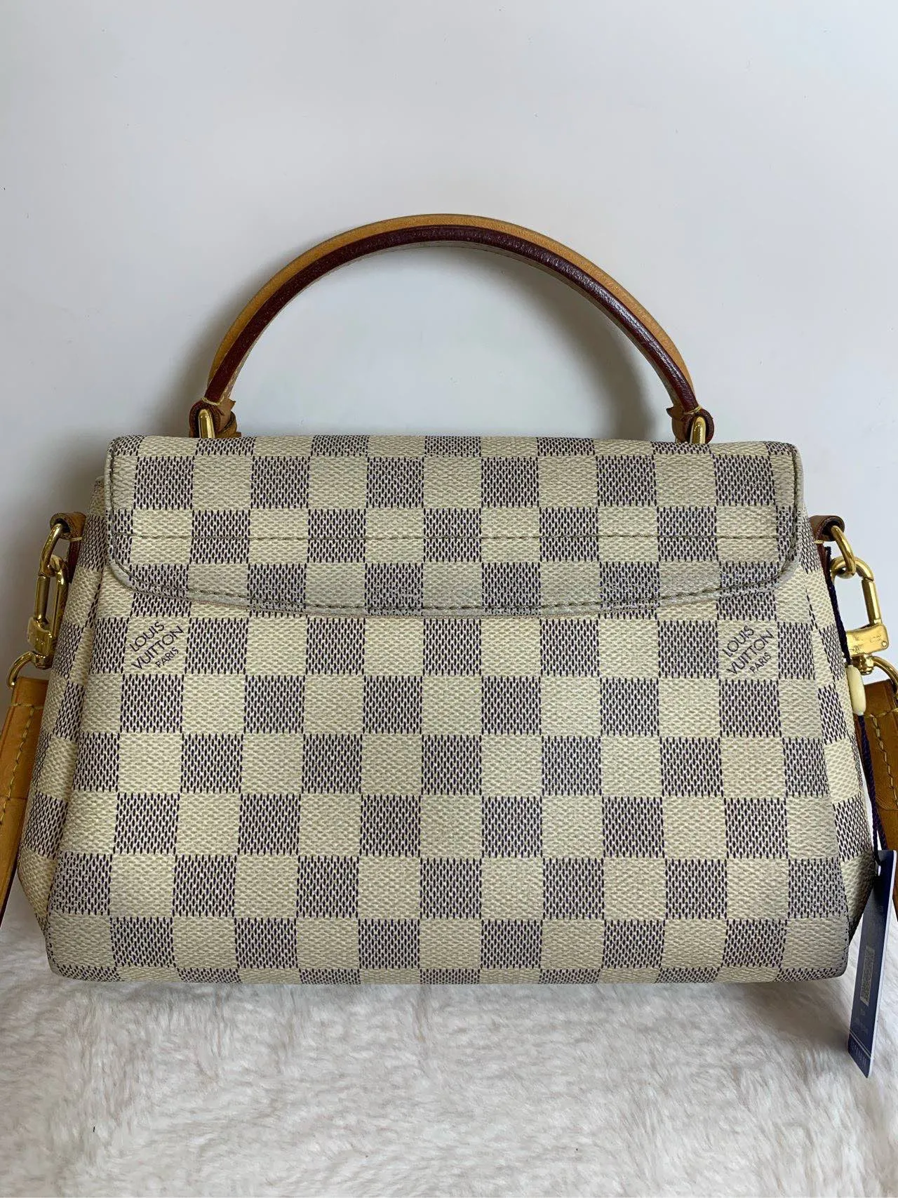 Louis Vuitton Croisette Damier Azur Canvas Shoulder Bag in Cream