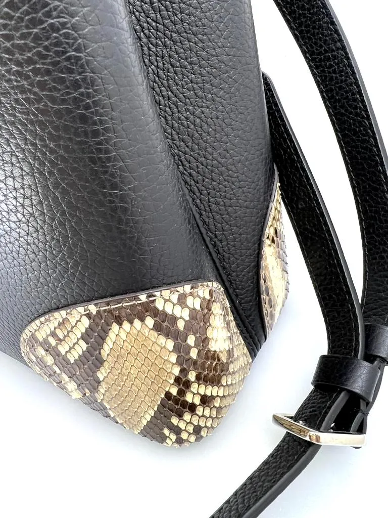 LOUIS VUITTON PYTHON TRIMMED TAURILLON LEATHER CAPUCINES MM