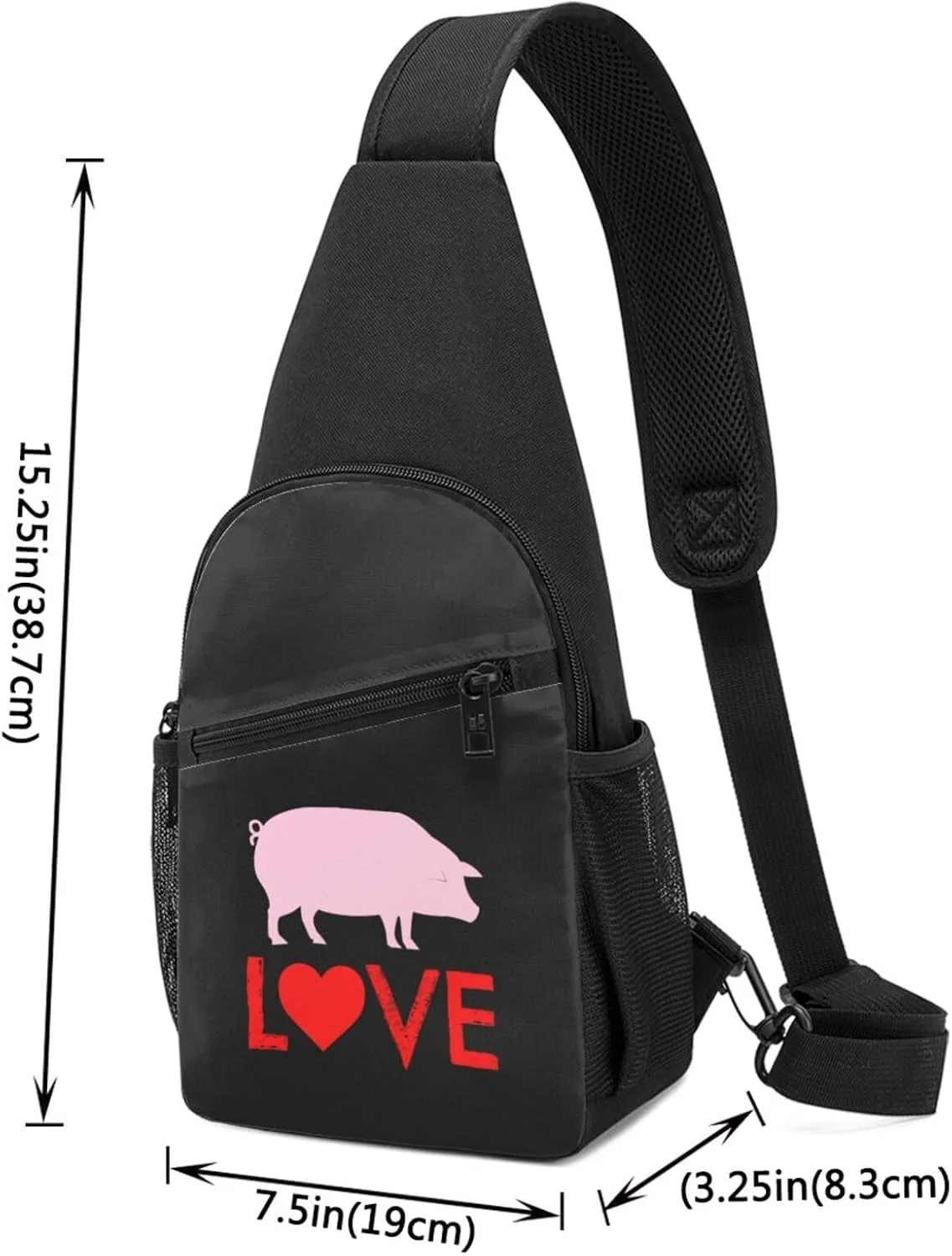 Love Pigs Chest Pack Leisure Shoulder Crossbody Chest Bag