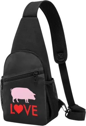 Love Pigs Chest Pack Leisure Shoulder Crossbody Chest Bag