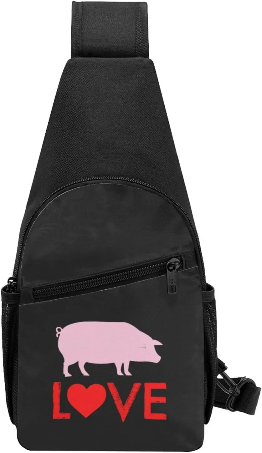 Love Pigs Chest Pack Leisure Shoulder Crossbody Chest Bag
