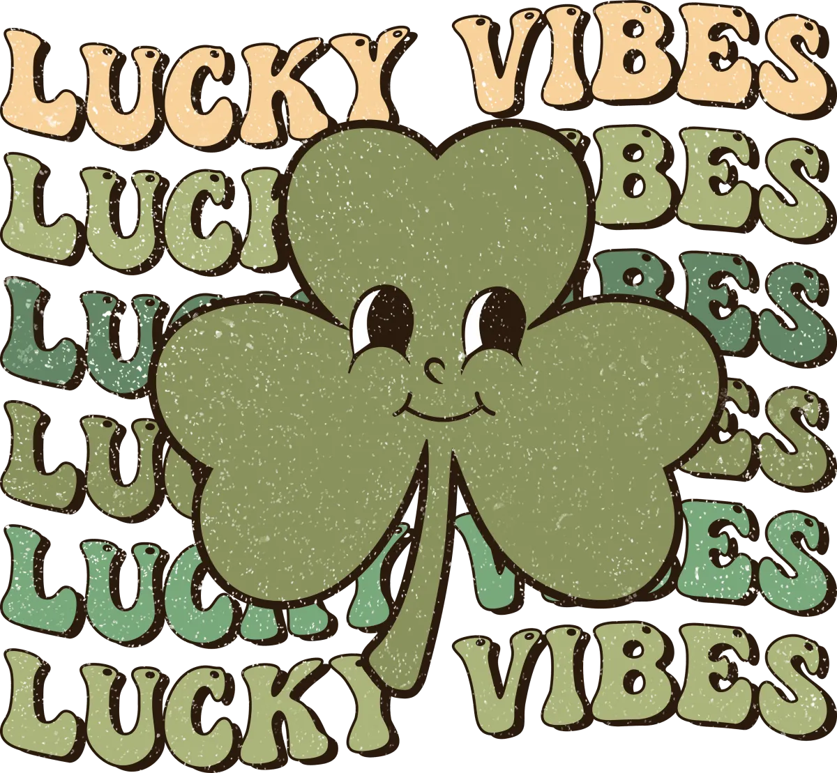 Lucky Vibes Clover Ready To Press DTF Transfers