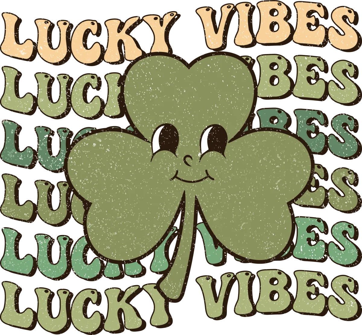 Lucky Vibes Clover Ready To Press DTF Transfers
