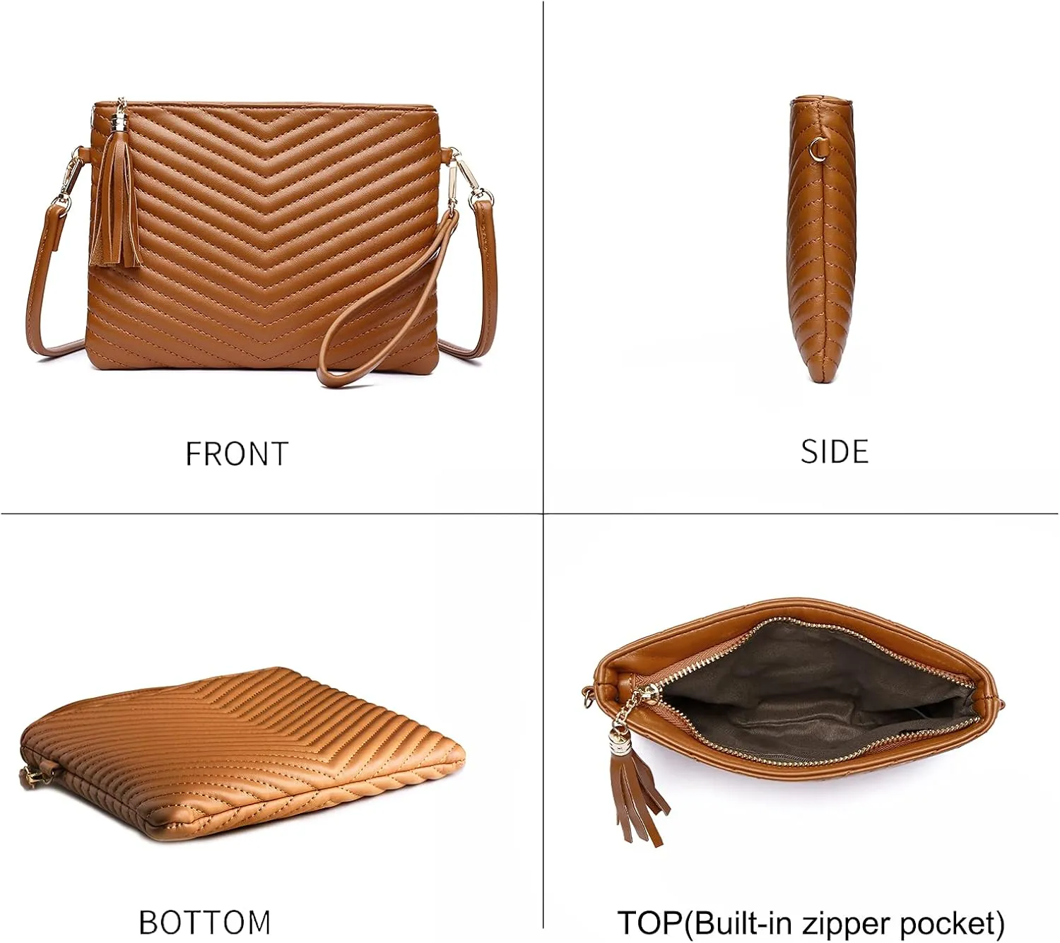LYPULY Small Crossbody Bags for Women, Trendy Vegan Leather Shoulder Purses, Clutch Wallet with Wristlet Strap