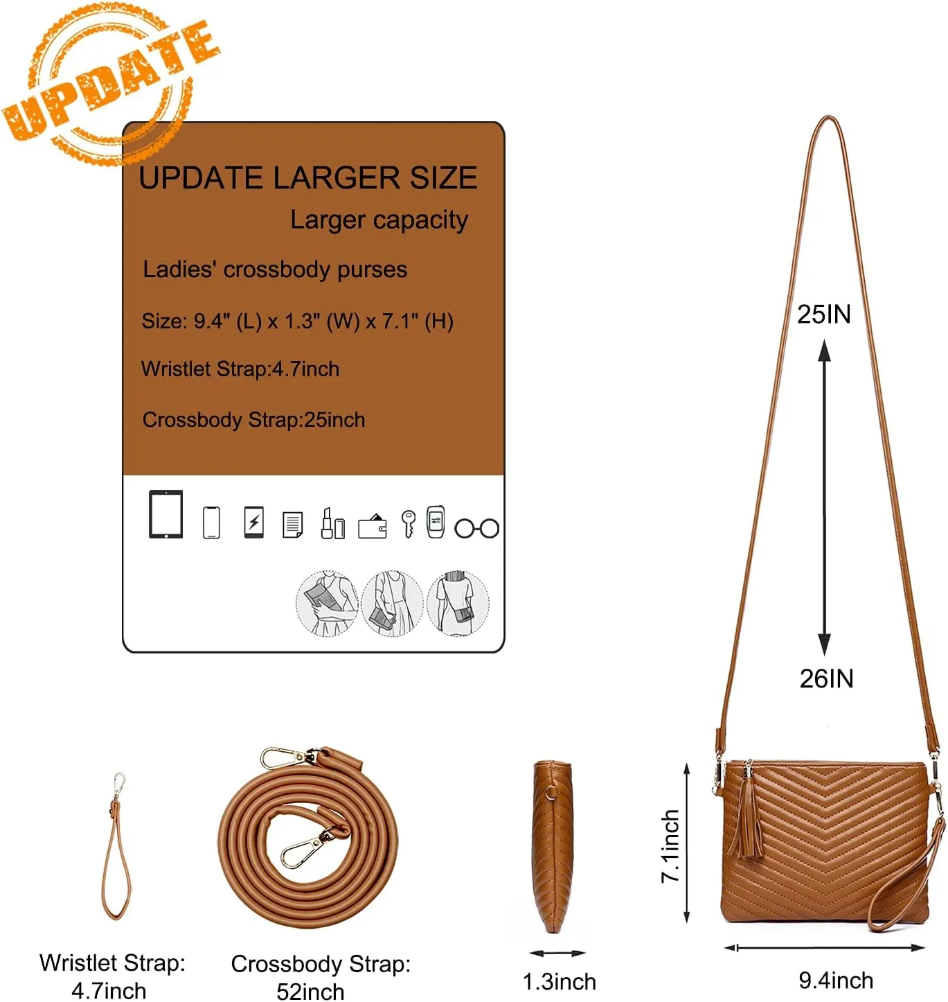 LYPULY Small Crossbody Bags for Women, Trendy Vegan Leather Shoulder Purses, Clutch Wallet with Wristlet Strap