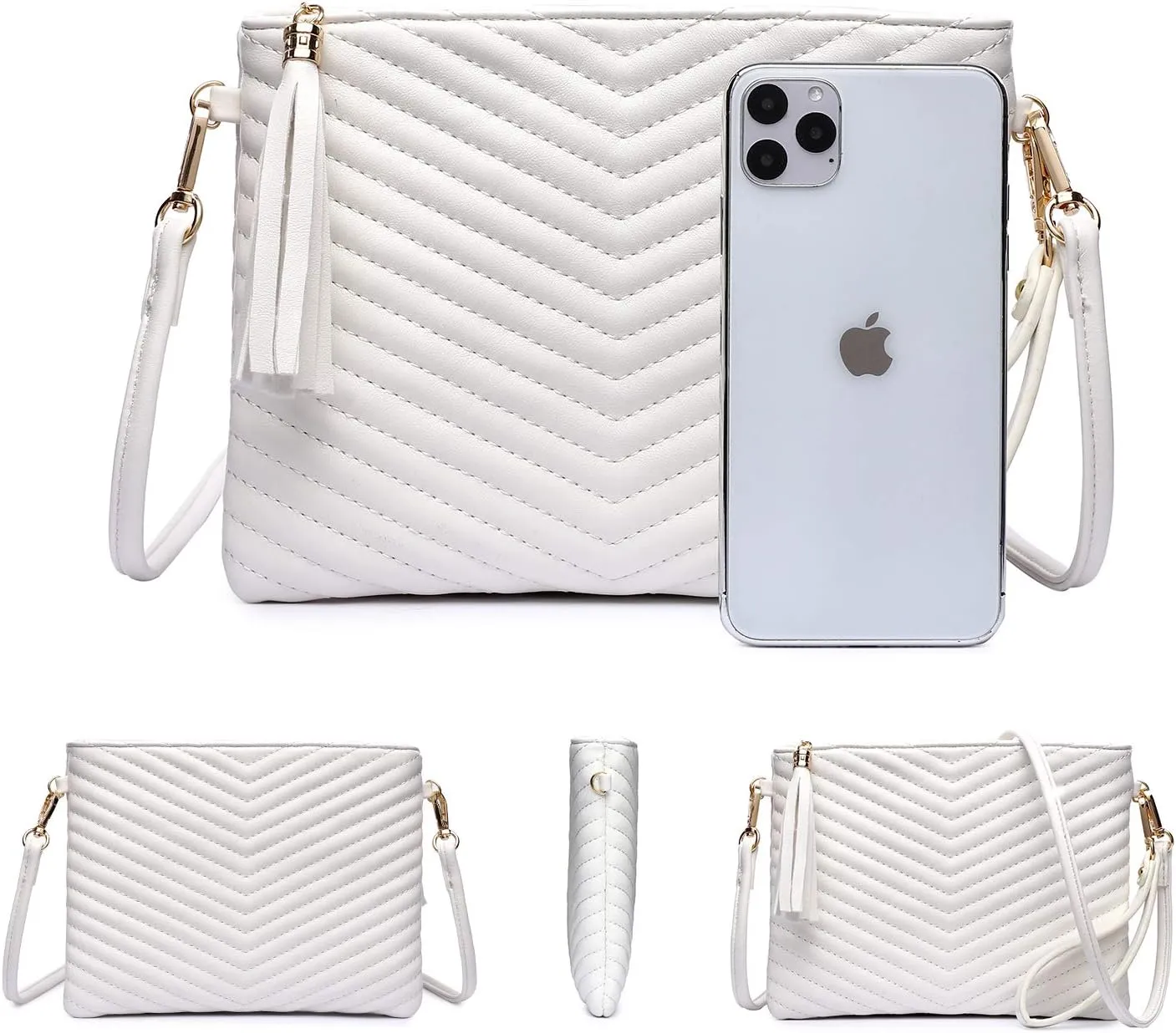 LYPULY Small Crossbody Bags for Women, Trendy Vegan Leather Shoulder Purses, Clutch Wallet with Wristlet Strap