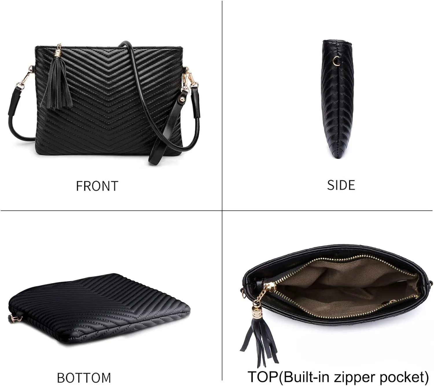 LYPULY Small Crossbody Bags for Women, Trendy Vegan Leather Shoulder Purses, Clutch Wallet with Wristlet Strap