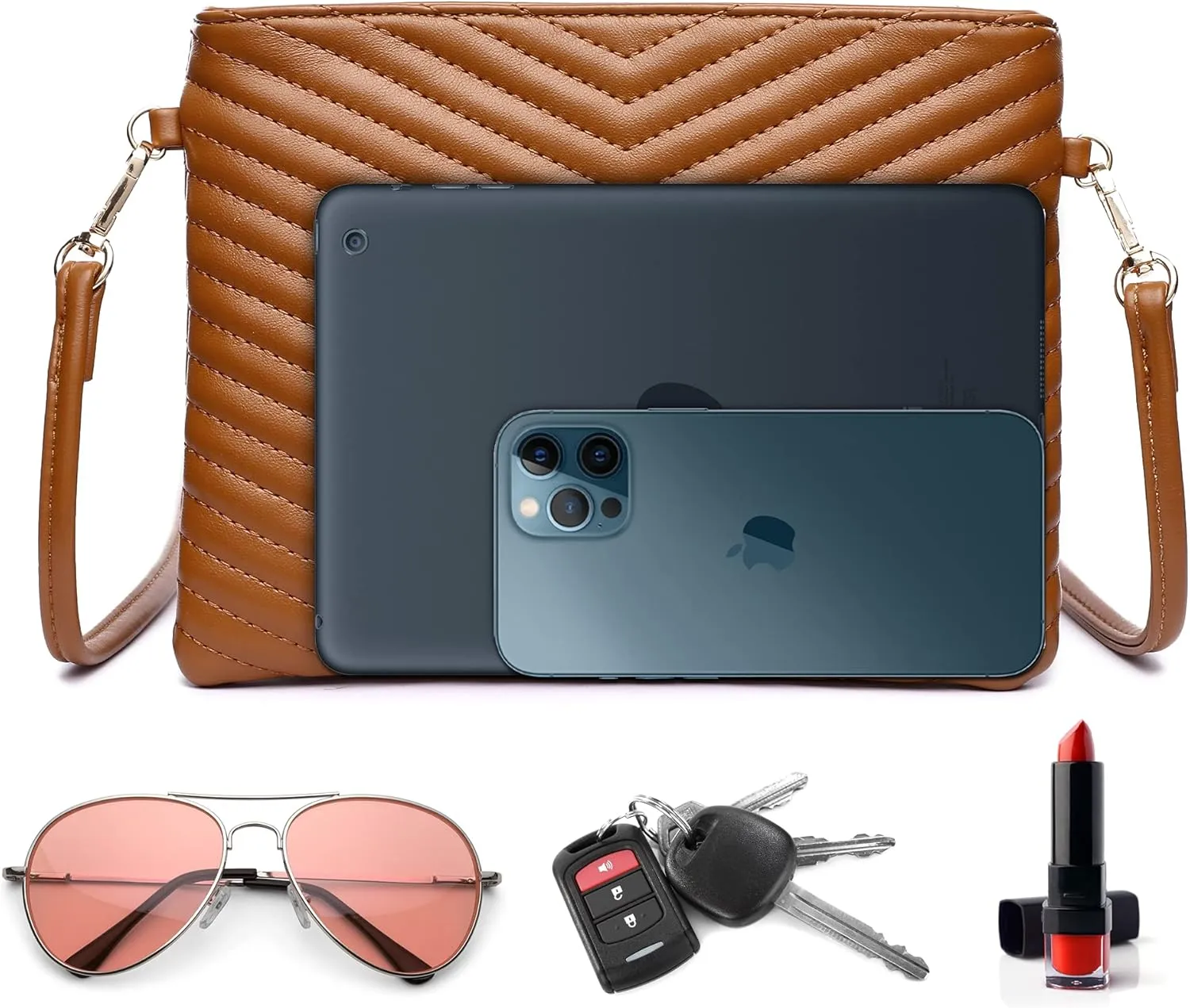 LYPULY Small Crossbody Bags for Women, Trendy Vegan Leather Shoulder Purses, Clutch Wallet with Wristlet Strap