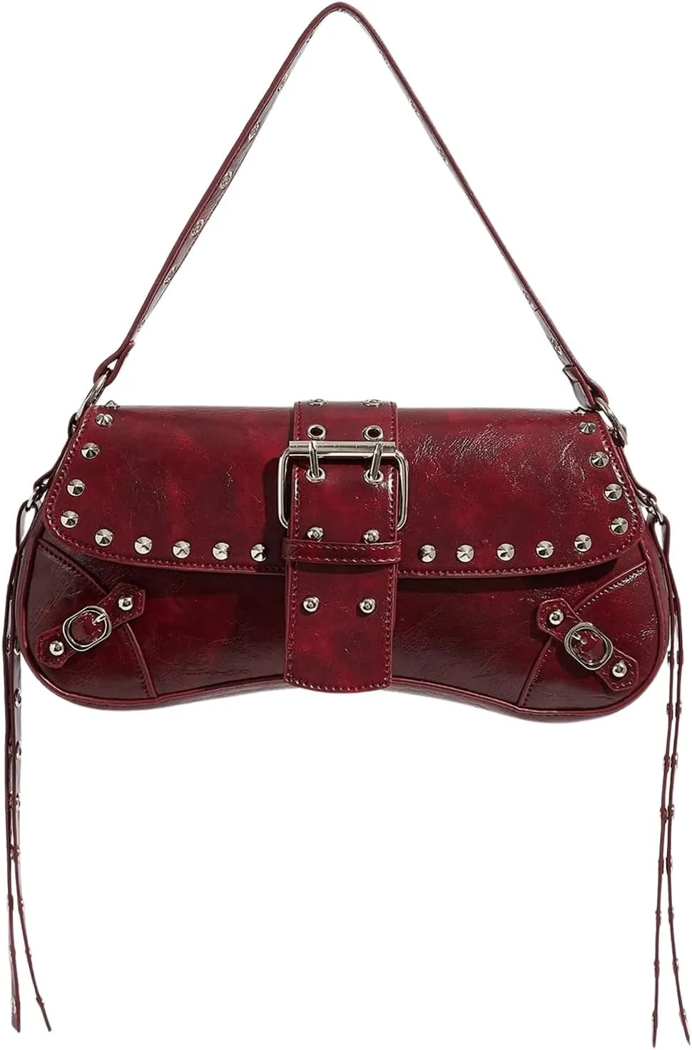 MakeMeChic Women's Shoulder Bags Y2K PU Leather Clutch Small Purse Hobo Bags