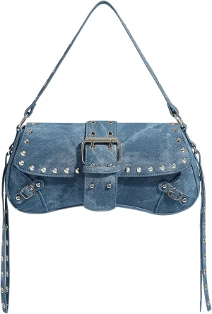 MakeMeChic Women's Shoulder Bags Y2K PU Leather Clutch Small Purse Hobo Bags