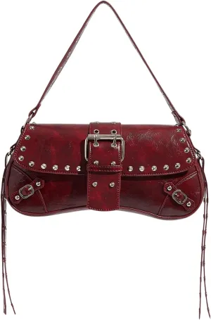 MakeMeChic Women's Shoulder Bags Y2K PU Leather Clutch Small Purse Hobo Bags