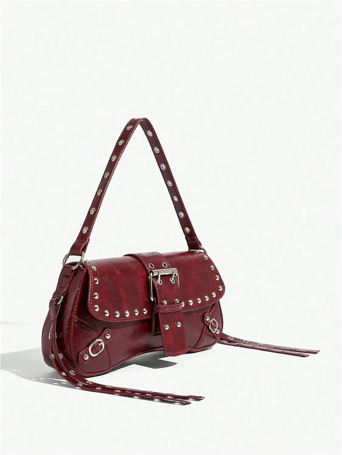 MakeMeChic Women's Shoulder Bags Y2K PU Leather Clutch Small Purse Hobo Bags