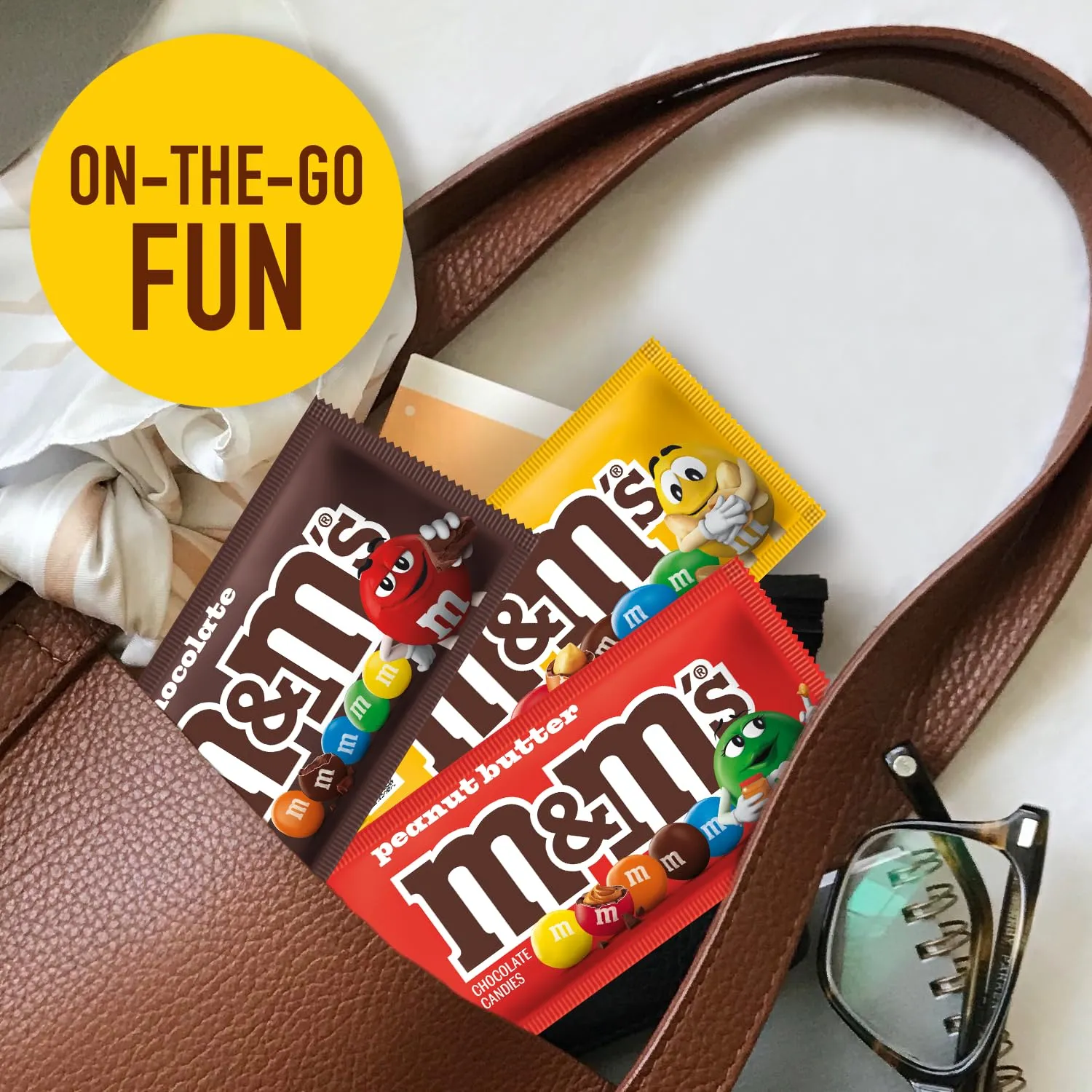 M&M'S Milk Chocolate Candy, Variety Pack, Full Size, Pack of 18 Bulk Candy Chocolate