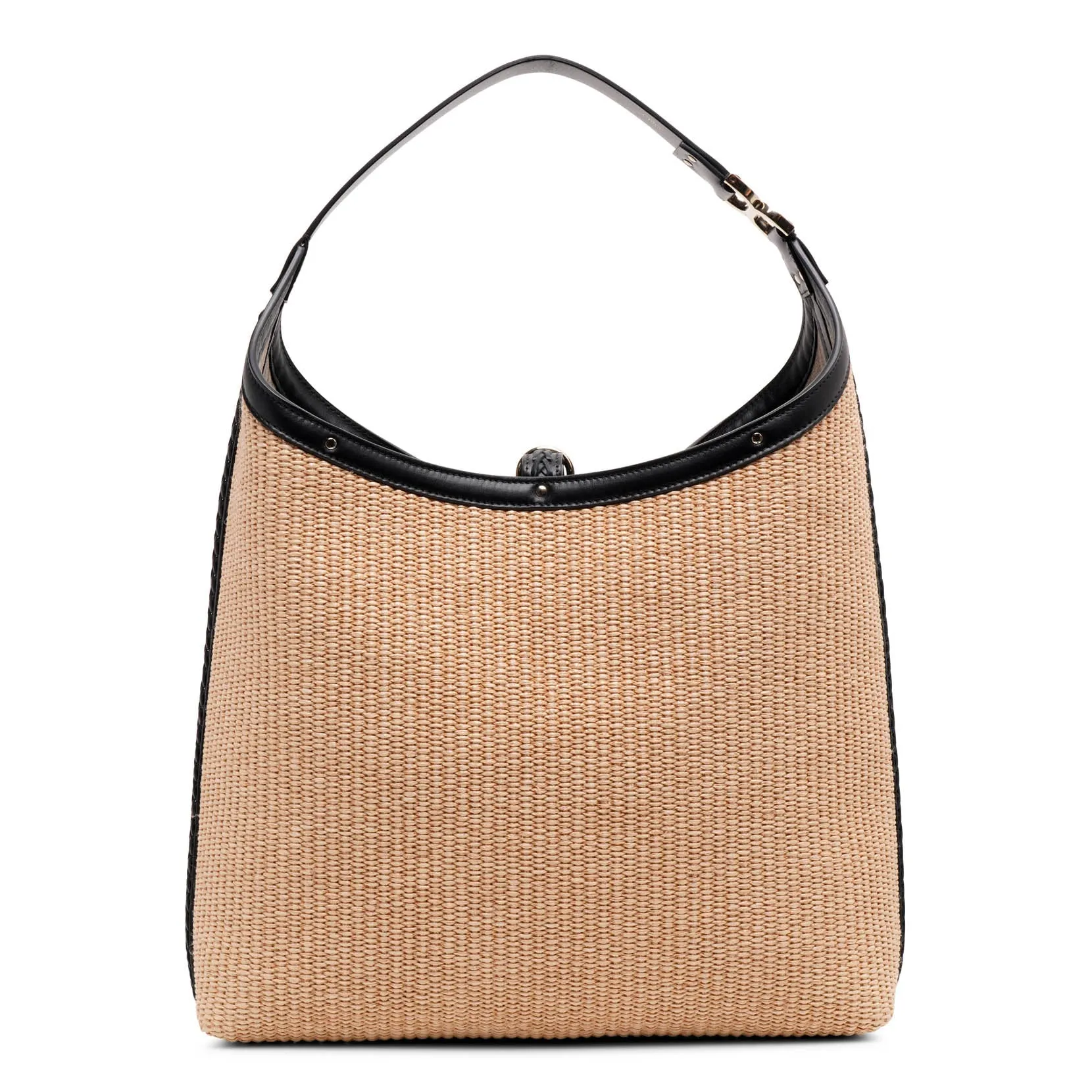 Marcie beige raffia shoulder bag
