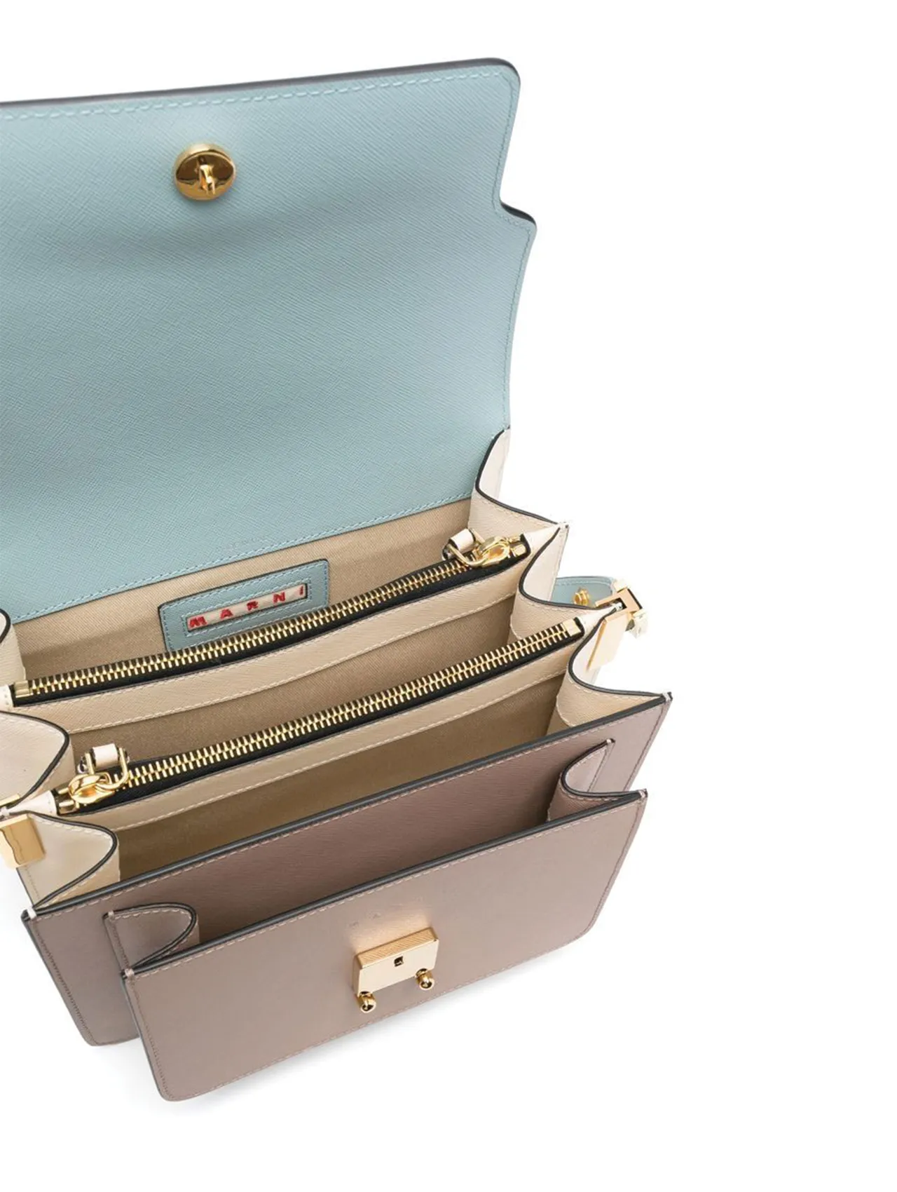Marni Beige & Blue Medium Trunk Bag