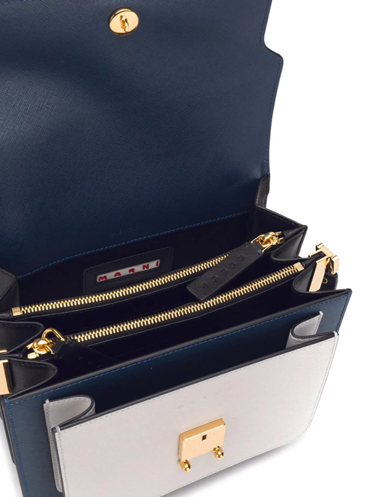 Marni Blue & White Medium Trunk Bag